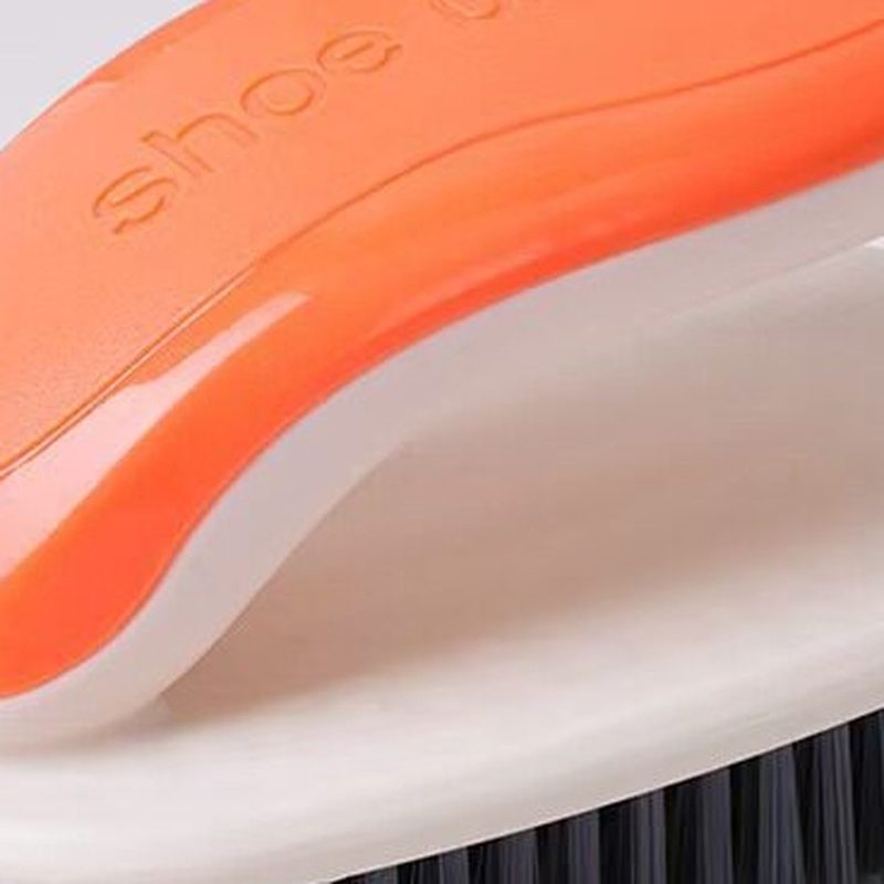撞色鞋刷 橙白握把清洁刷 洗鞋洗衣用 细节图2